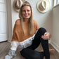 fringe colorblock sweater