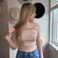 taupe cutout sweater