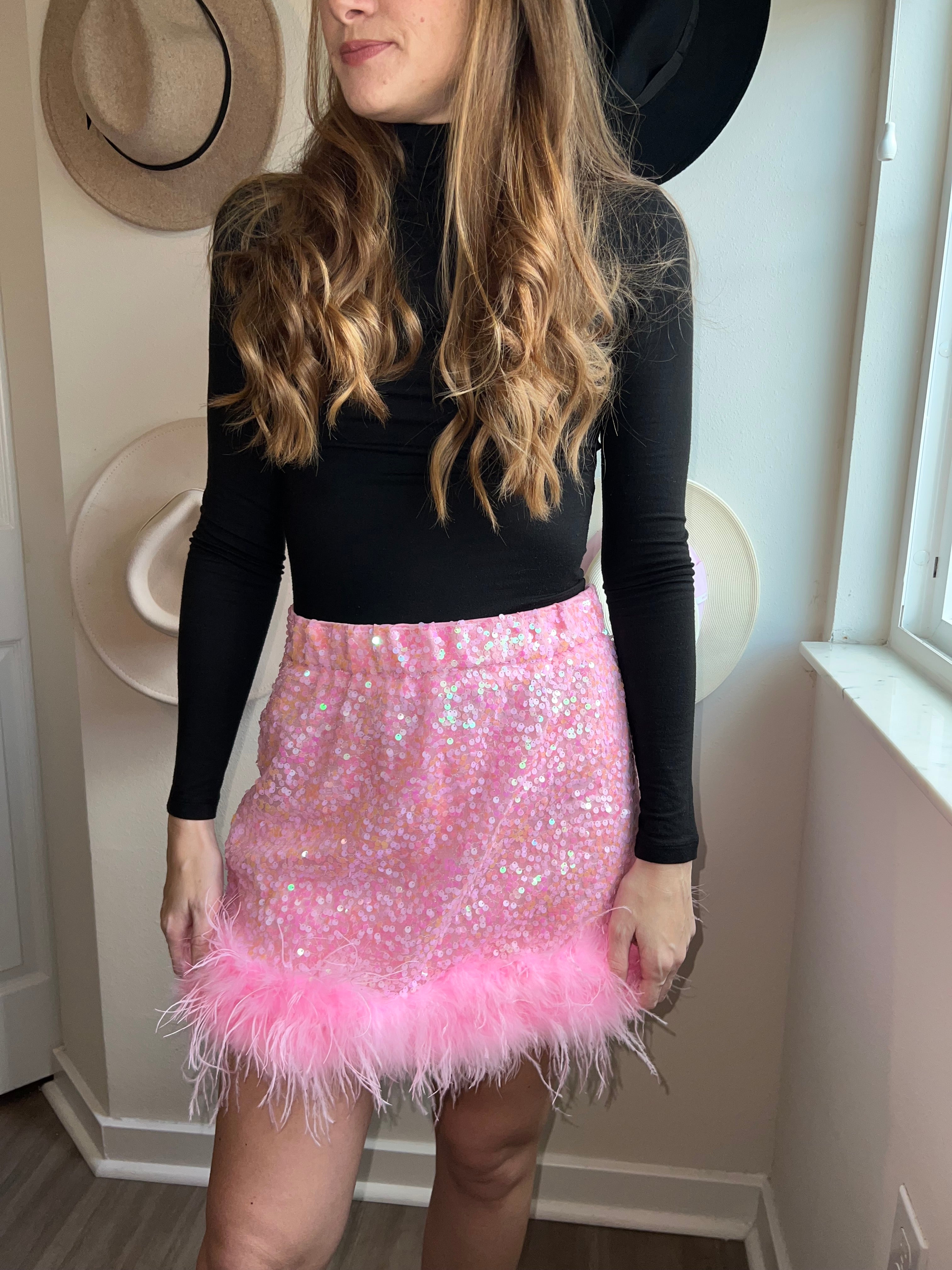 Pink Sequin Skirt | Eve Skirt – Kastle & Almond Boutique