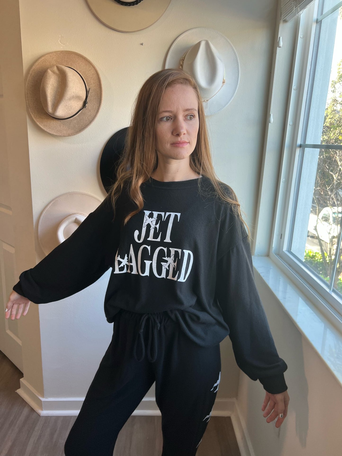 "jet lagged" sweater