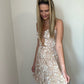 floral dress with cutouts in front