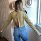 olive open back sweater