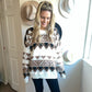 neutral Aztec sweater, oversized