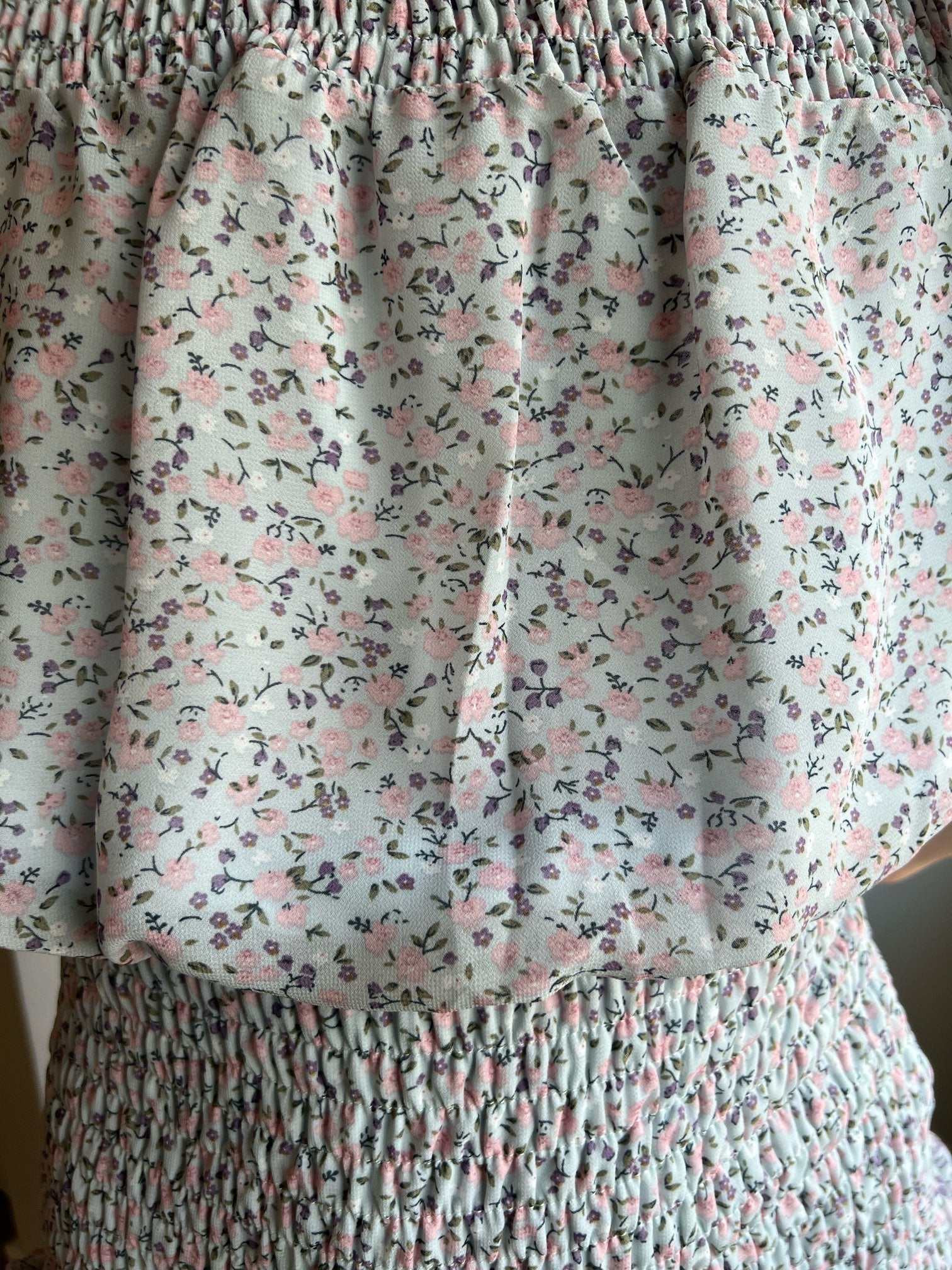 smocked floral dress