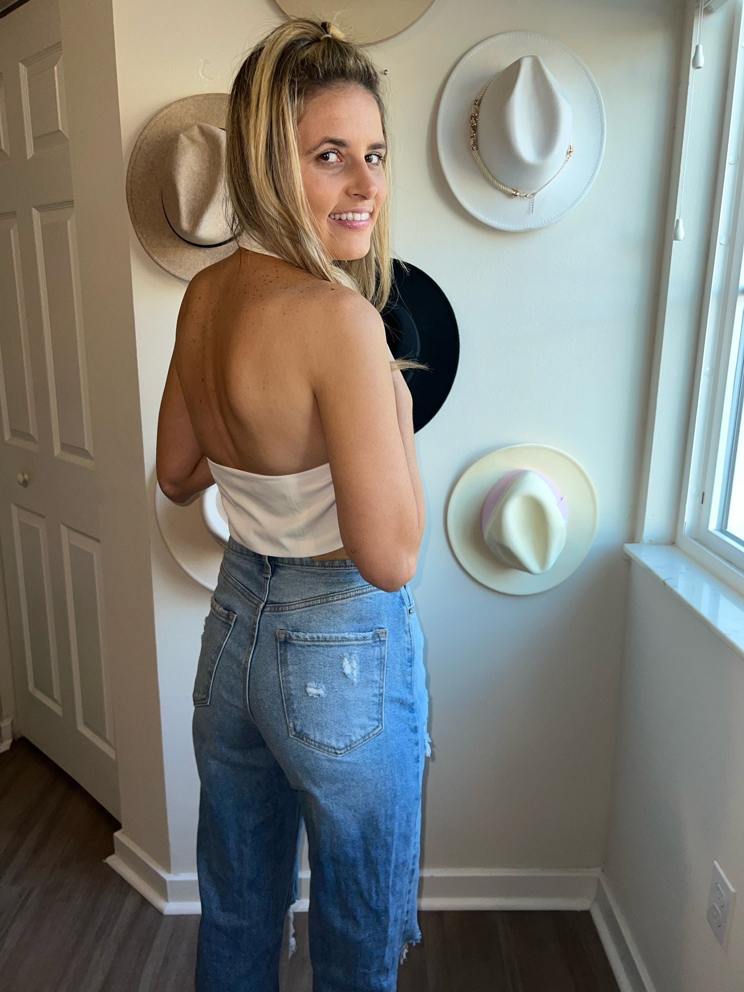 white halter vest