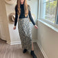 floral midi skirt with front slit